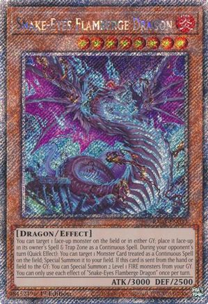 Image of Snake-Eyes Flamberge Dragon (Platinum Secret Rare) (RA03-EN033) - Quarter Century Bonanza 1st Edition