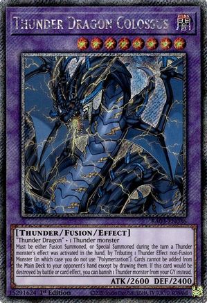 Image of Thunder Dragon Colossus (Platinum Secret Rare) (RA03-EN036) - Quarter Century Bonanza 1st Edition