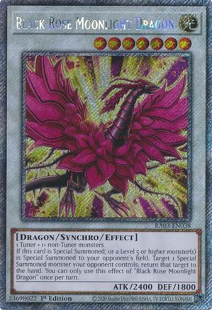 Image of Black Rose Moonlight Dragon (Platinum Secret Rare) (RA03-EN038) - Quarter Century Bonanza 1st Edition