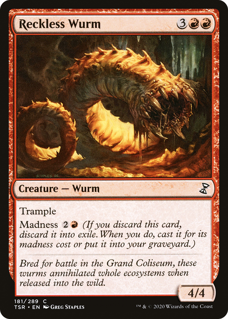Image of Reckless Wurm (TSR-181) - Time Spiral Remastered