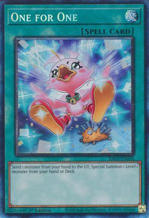 Image of One for One (Alternate Art) (PCR) (RA03-EN056) - Quarter Century Bonanza 1st Edition