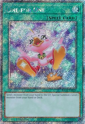 Image of One for One (Alternate Art) (Platinum Secret Rare) (RA03-EN056) - Quarter Century Bonanza 1st Edition