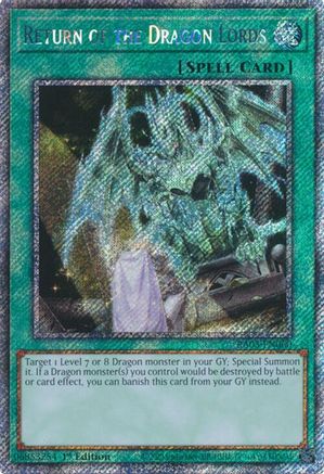 Image of Return of the Dragon Lords (Platinum Secret Rare) (RA03-EN060) - Quarter Century Bonanza 1st Edition