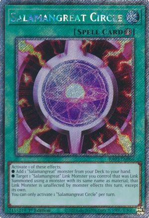 Image of Salamangreat Circle (Platinum Secret Rare) (RA03-EN066) - Quarter Century Bonanza 1st Edition