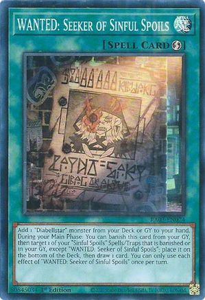 Image of WANTED: Seeker of Sinful Spoils (RA03-EN074) - Quarter Century Bonanza 1st Edition