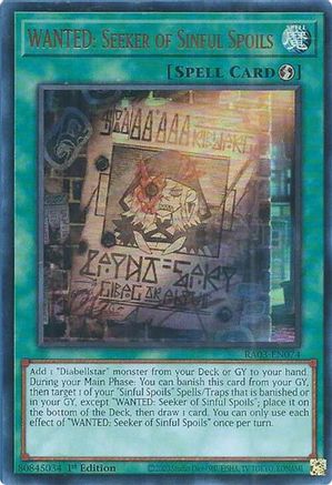 Image of WANTED: Seeker of Sinful Spoils (UR) (RA03-EN074) - Quarter Century Bonanza 1st Edition