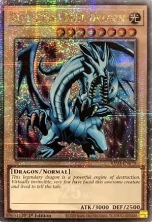 Image of Blue-Eyes White Dragon (Quarter Century Secret Rare) (RA03-EN079) - Quarter Century Bonanza 1st Edition