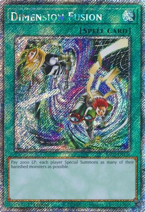 Image of Dimension Fusion (Platinum Secret Rare) (RA03-EN136) - Quarter Century Bonanza 1st Edition
