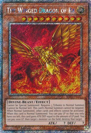 Image of The Winged Dragon of Ra (Platinum Secret Rare) (RA03-EN137) - Quarter Century Bonanza 1st Edition