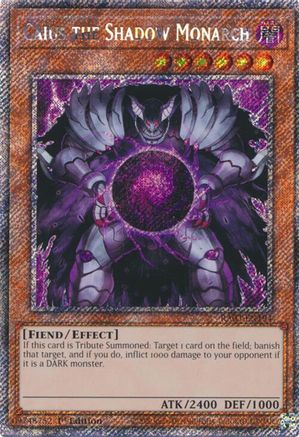 Image of Caius the Shadow Monarch (Platinum Secret Rare) (RA03-EN194) - Quarter Century Bonanza 1st Edition
