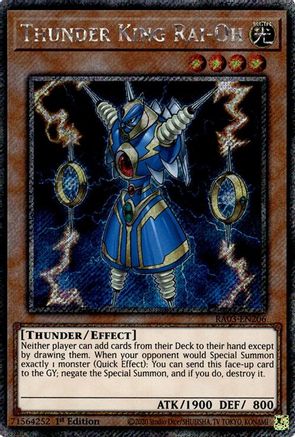 Image of Thunder King Rai-Oh (Platinum Secret Rare) (RA03-EN206) - Quarter Century Bonanza 1st Edition
