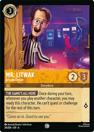Image of Mr. Litwak - Arcade Owner (24/204) - Azurite Sea Cold Foil