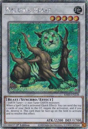 Image of Naturia Beast (Platinum Secret Rare) (RA03-EN238) - Quarter Century Bonanza 1st Edition