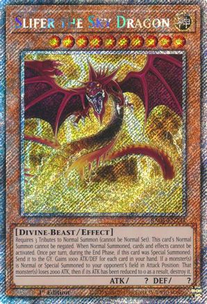 Image of Slifer the Sky Dragon (Platinum Secret Rare) (RA03-EN244) - Quarter Century Bonanza 1st Edition