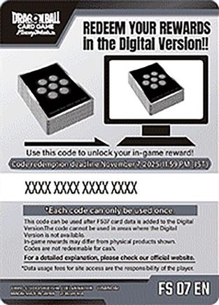 Image of Code Card - Starter Deck 7: Vegeta (Mini) (FS07)  - Starter Deck 7 Vegeta Mini