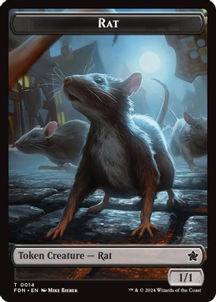 Image of Rat (0014) // Zombie Double-Sided Token (FDN-14 // 15) - Foundations Foil