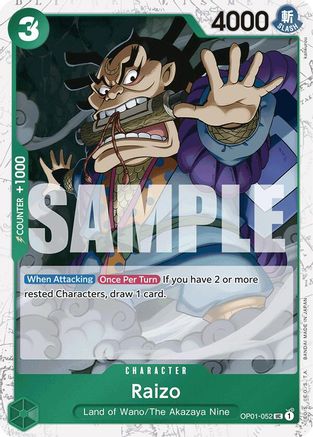 Image of Raizo (Jolly Roger Foil) (OP01-052) - Premium Booster -The Best- Foil
