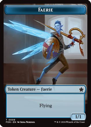 Image of Faerie // Fish Doubled-Sided Token (FDN-9 // 10) - Foundations Foil
