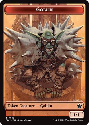Image of Goblin // Zombie Doubled-Sided Token (FDN-18 // 15) - Foundations Foil
