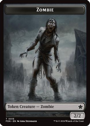 Image of Zombie // Insect Doubled-Sided Token (FDN-15 // 21) - Foundations Foil