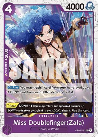 Image of Miss Doublefinger(Zala) (Jolly Roger Foil) (OP05-073) - Premium Booster -The Best- Foil