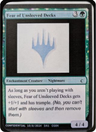 Image of Fear of Unsleeved Decks (-) - Un-Known Event Playtest Cards