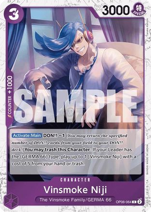 Image of Vinsmoke Niji (OP06-064) (Jolly Roger Foil) (OP06-064) - Premium Booster -The Best- Foil