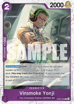 Image of Vinsmoke Yonji (OP06-066) (Jolly Roger Foil) (OP06-066) - Premium Booster -The Best- Foil