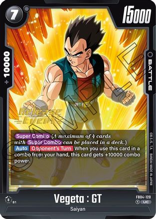Image of Vegeta : GT (FB04-120) - Ultra Limit Release Event Cards