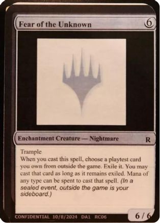 Image of Fear of the Unknown (-) - Un-Known Event Playtest Cards