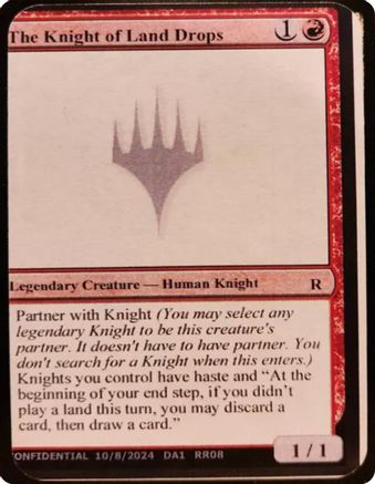 Image of The Knight of Land Drops (-) - Un-Known Event Playtest Cards