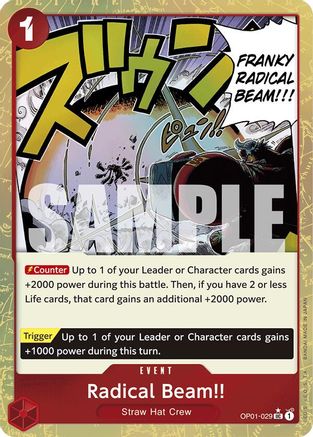 Image of Radical Beam!! (Textured Foil) (OP01-029) - Premium Booster -The Best- Foil