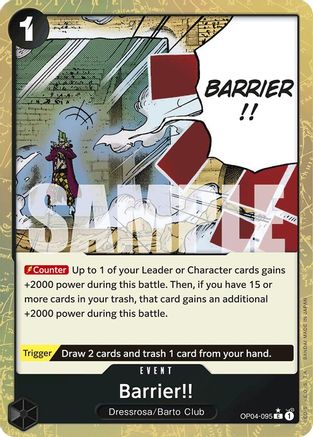 Image of Barrier!! (Textured Foil) (OP04-095) - Premium Booster -The Best- Foil