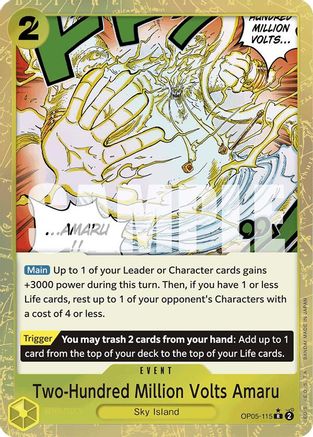 Image of Two-Hundred Million Volts Amaru (Textured Foil) (OP05-115) - Premium Booster -The Best- Foil