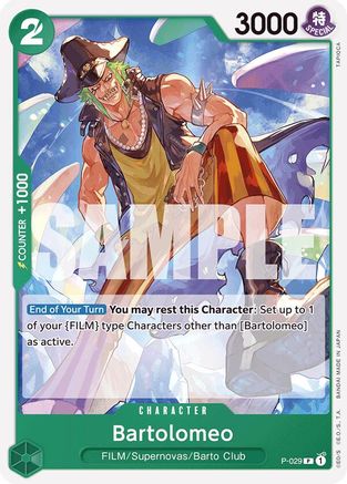 Image of Bartolomeo (P-029) (Reprint) (P-029) - Premium Booster -The Best-
