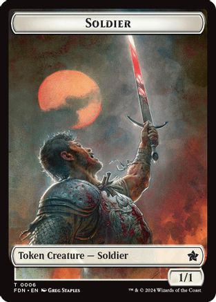 Image of Soldier // Faerie Double-Sided Token (FDN-6 // 9) - Foundations