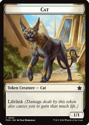 Image of Cat (0027) // Phyrexian Goblin Double-Sided Token (FDN-27 // 31) - Foundations