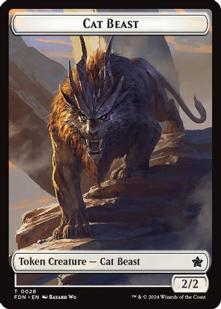 Image of Cat Beast // Dragon (0017) Double-Sided Token (FDN-28 // 17) - Foundations