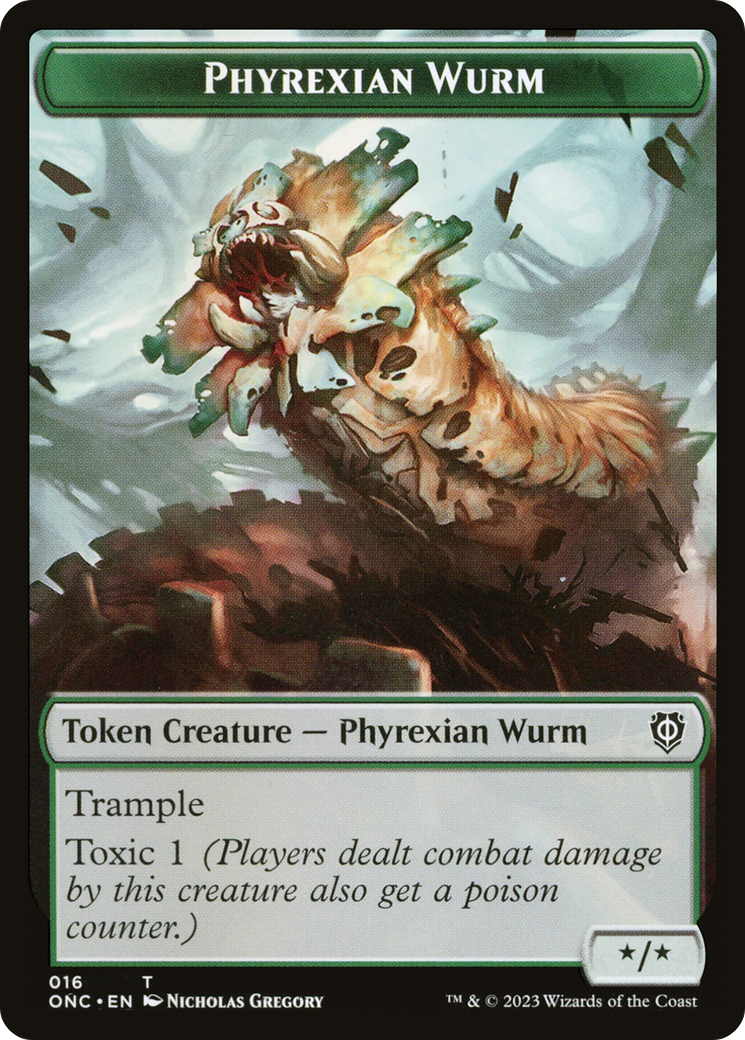 Image of Phyrexian Wurm (TONC-016) - Phyrexia: All Will Be One Commander Tokens