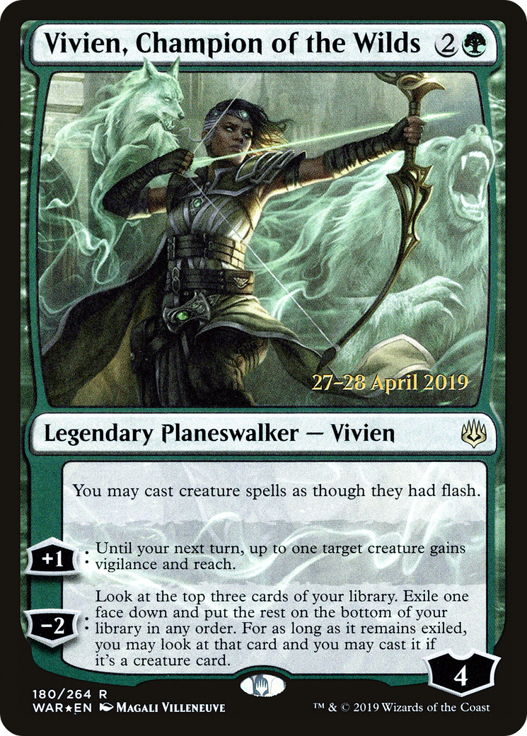 Image of Vivien, Champion of the Wilds (PRE-180S) - War of the Spark Promos Foil