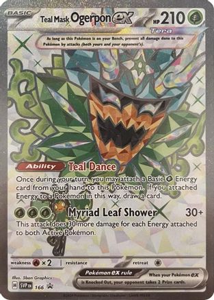Image of Teal Mask Ogerpon ex 166  - Holofoil SV Scarlet & Violet Promo Cards - Ultra Rare