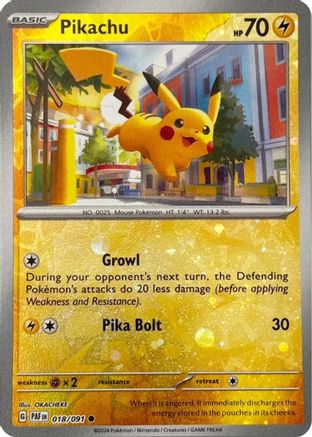 Image of Pikachu 018/091  - Reverse Holofoil Miscellaneous Cards & Products - Promo