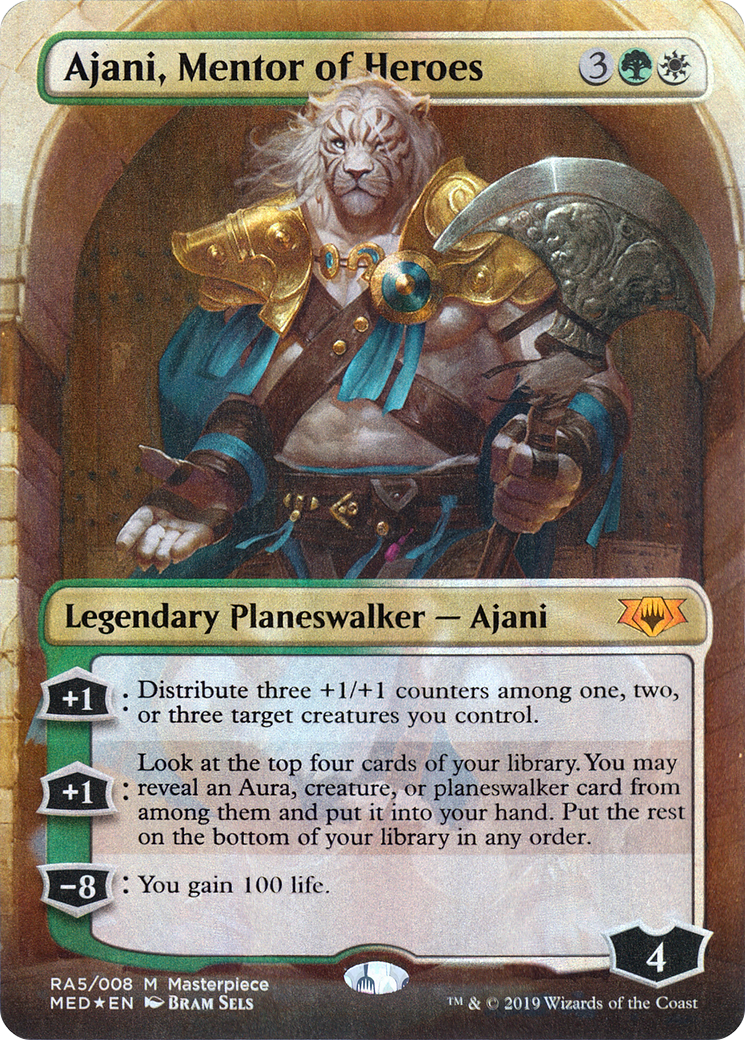 Image of Ajani, Mentor of Heroes (MED2-RA5) - Mythic Edition (Borderless) Foil