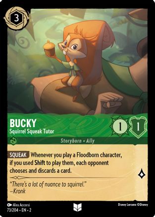 Image of Bucky - Squirrel Squeak Tutor (Errata Version) (73/204) - Rise of the Floodborn Cold Foil