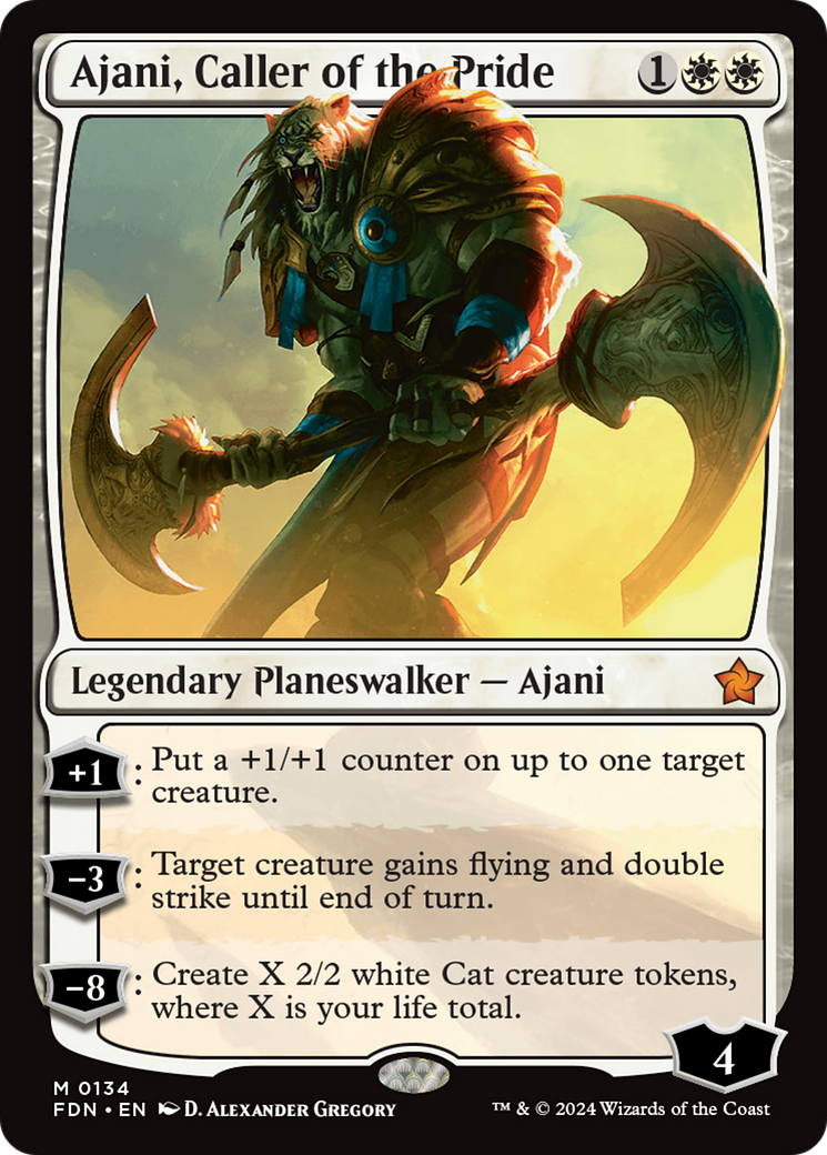 Image of Ajani, Caller of the Pride (FDN-134) - Foundations Foil