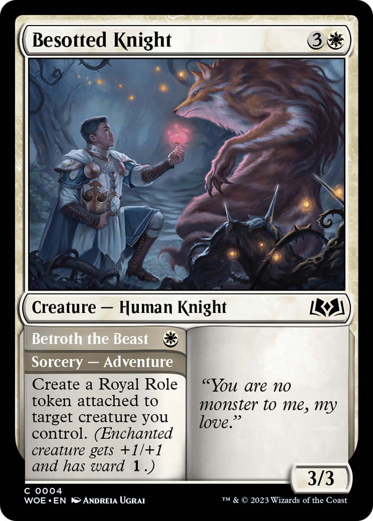 Image of Besotted Knight (WOE-004) - Wilds of Eldraine Foil