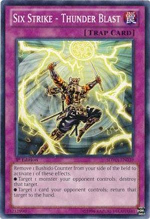 Image of Six Strike - Thunder Blast (SDWA-EN039) - Structure Deck: Samurai Warlords 1st Edition