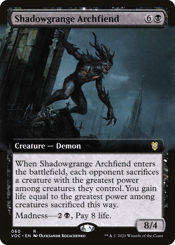 Image of Shadowgrange Archfiend (Extended Art) (VOC-060) - Crimson Vow Commander: (Extended Art)