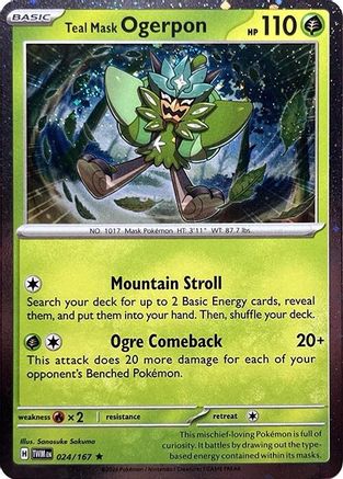Image of Teal Mask Ogerpon (Cosmos Holo) 024  - Holofoil Miscellaneous Cards & Products - Promo