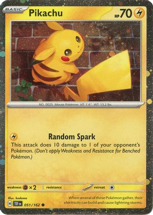 Image of Pikachu 051/162  - Holofoil Miscellaneous Cards & Products - Promo
